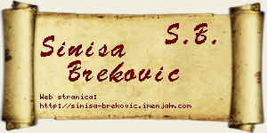 Siniša Breković vizit kartica
